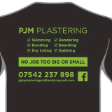 Company/TP logo - "PJM Plastering"