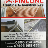 Company/TP logo - "FINE LINE ROOFING & BUILDING LTD"