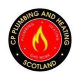Company/TP logo - "CP Plumbing Heating and Gas Services"