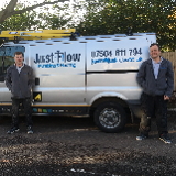 Company/TP logo - "Just-Flow Plumbing and Heating Ltd"
