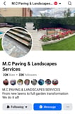 Company/TP logo - "M.C PAVING & LANDSCAPES LTD"