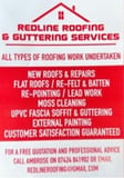 Company/TP logo - "Redline Roofing & Guttering"