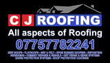 Company/TP logo - "CJ Roofing"