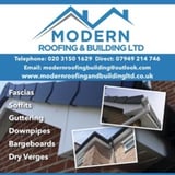 Company/TP logo - "MODERN ROOFING & BUILDING LTD"