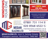 Company/TP logo - "Megan Glazing Ltd"