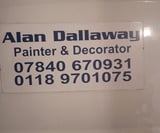 Company/TP logo - "Alan Dallaway Painter and decorator."