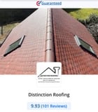 Company/TP logo - "Distinction Roofing"