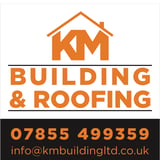 Company/TP logo - "KM BUILDING AND ROOFING LTD"