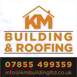 Company/TP logo - "KM BUILDING AND ROOFING LTD"