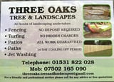 Company/TP logo - "Three Oaks Tree and Landscapes"