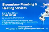 Company/TP logo - "Bloomsbury Plumbing And Heating"