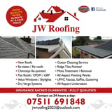 Company/TP logo - "JW Roofing "