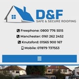 Company/TP logo - "D&F Safe & Secure Roofing"