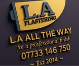 Company/TP logo - "L A Plastering"
