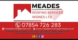 Company/TP logo - "Meade's Roofing Services Widnes"