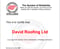 Company/TP logo - "David Roofing LTD"