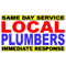 Company/TP logo - "The LOCAL Plumbers - QUICK RESPONSE"