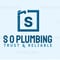 Company/TP logo - "S O Plumbing"