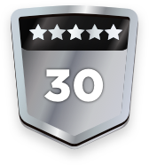 30+ ratings badge