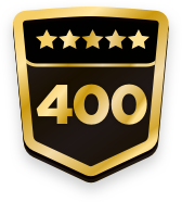 400+ ratings badge