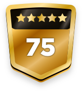 75+ ratings badge