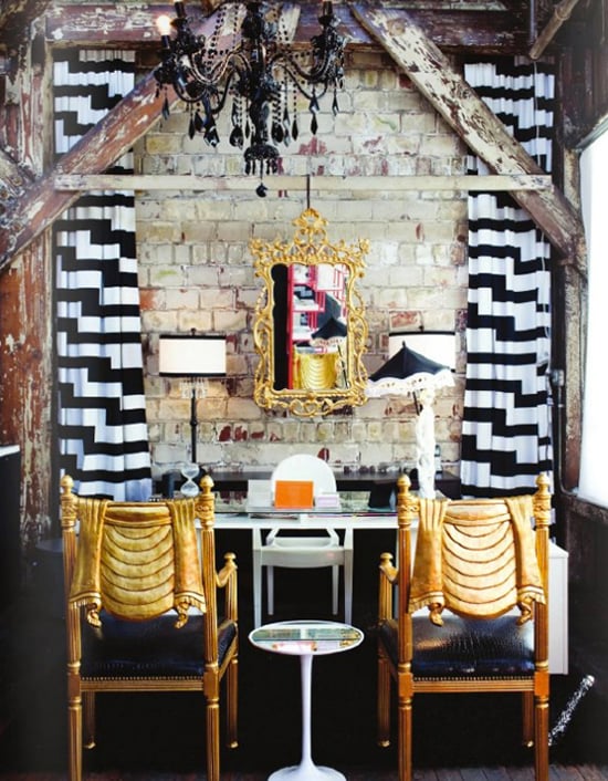 black and gold interior