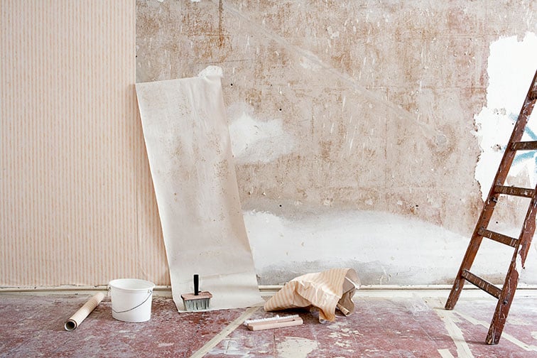 repapering a wall