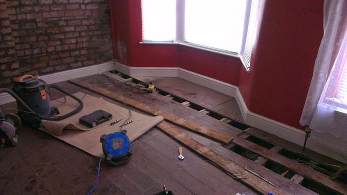 house rewiring in progress