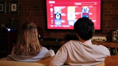 Couple watching TV