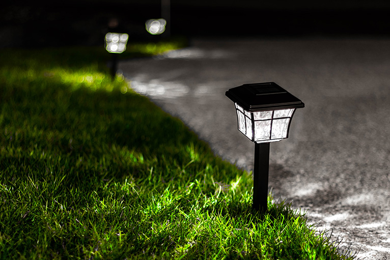 Lights illuminating home at night