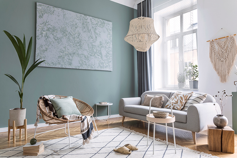 Pale green interior design