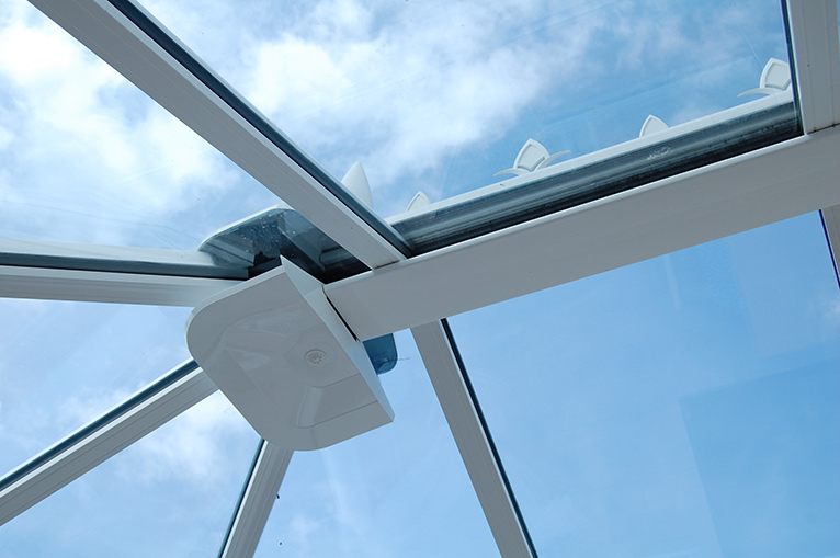 Conservatory roof insulation in the daylight.
