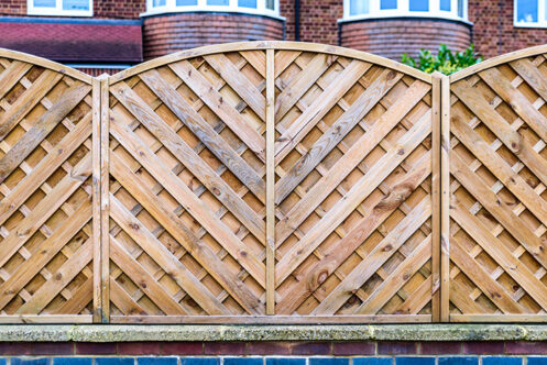 Picture of a garden with wooden fencing