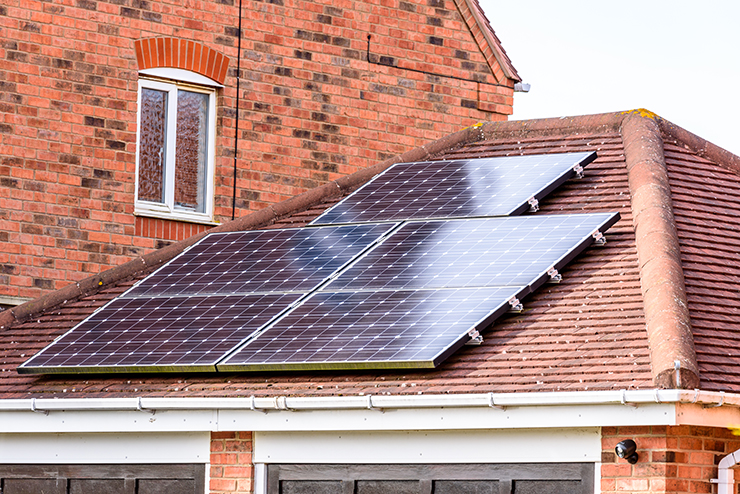 Picture of solar panels on roof of home