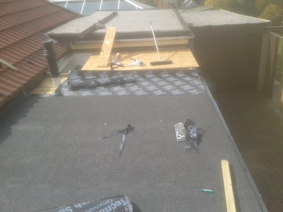 this was a failed rubber roof 5 year old .so we replaced it with iko upxl roof system. with a vapour escape layer to allow moisture control .
